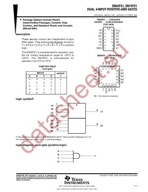 SN74F21DR datasheet  